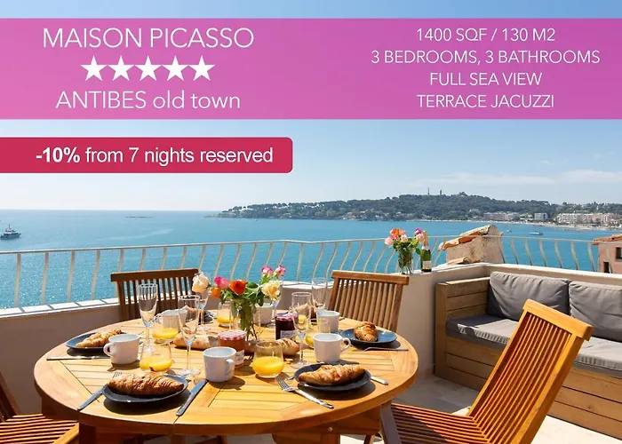 Villa Maison Picasso - Jacuzzi, Vue, Terrasse For 6 Antibes